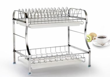 2 supports de stockage d'acier inoxydable de rangée sur des roues libèrent le mouvement pour la cuisine à la maison